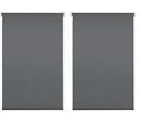Deco Company Tenda a Rullo con Fissaggio a Incastro, da Giorno, Opaca, Universale, Antracite, 50 x 150 cm (LxH) - Materiale di Montaggio Incluso (Confezione da 2)