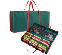 Deco Express Borsa per Addobbi Natalizi 82×34×13cm, Scatola Porta Oggetti con Maniglie per Decorazioni Natalizie, Carta Regalo (Verde 82cm)