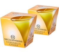 Deco Express Candele Citronella Set, Esterno Candele Profumate Confezione da 2 o 4, 30 Ore di Durata (Giallo, Confezione da 2)