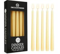 Candele Lunghe - Candele Bianche e Colorate Pacco da 6/10/15/50 - Candele 8 Ore Lunga Durata - Candele per Candelabro Eleganti Cena Festività (Avorio - Pacco da 15)