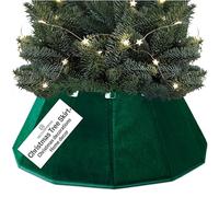 DECO EXPRESS Gonna Albero di Natale, Velluto Copri Base Albero Diverte, Divertimento Collar per Decorazioni Natalizie per Xmas Festa 38x25 cm (Verde Velluto, Top 38cm/Base 65cm)