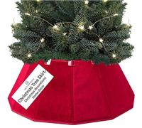 DECO EXPRESS Gonna Albero di Natale, Velluto Copri Base Albero Diverte, Divertimento Collar per Decorazioni Natalizie per Xmas Festa 38x25 cm (Rosso Velluto, Top 38cm/Base 65cm)
