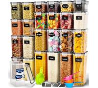 Deco haus Contenitori Ermetici per Alimenti - Contenitori Ermetici Alimentari Plastica con Coperchio per Alimenti Set - Barattoli di Plastica Non BPA - Usi in Cucina - Set di 24