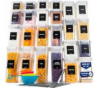 Deco haus Contenitori Ermetici per Alimenti - Contenitori Ermetici Alimentari Plastica con Coperchio per Alimenti Set - Barattoli di Plastica Non BPA - Usi in Cucina - Set di 24