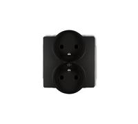 DECO Presa doppia con/o nero opaco 12DGPR-2zp