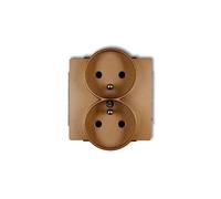 DECO Presa doppia con/u oro metallizzato 8DGPR-2zp