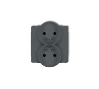 DECO Presa doppia per telaio Z/U grafite opaca 28DGPR-2zp