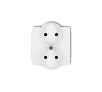 DECO Presa Doppia/U 2x2P Bianco DGPR-2p
