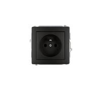 DECO Presa singola con/u 2P+Z nero opaco 12DGP-1zp