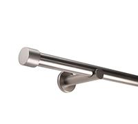 Deco-Raum Asta per tende su misura 25 mm, supporto da parete Style Terminale Cap effetto acciaio inox realizzato su misura, senza anelli 170 cm