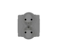 DECO Soft presa doppia con/u per telaio grigio opaco 27DGPRSO-2zp