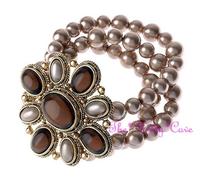 Deco Vintage Morbida Oro Bronzo Perla Polsino Grande Stile Regency Ambra Terapia