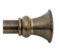 Deco Window Bastone per tende per finestre da 46 a 112 cm, regolabile, allungabile da 25 mm, con terminali egiziani (ottone, 1 pezzo)