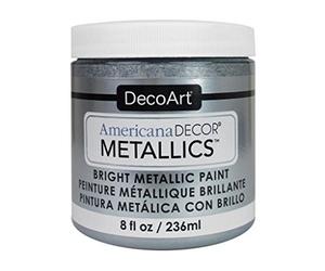 Decoart Décor Metallic Barattolo di Vernice, Acrilico, Argento, 7 x 7 x 8 cm