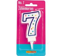 DECOCINO Candele con numeri "7" - Candele per torta Happy Birthday, candele di Gerbut, decorazioni per torte di compleanno e torte di compleanno
