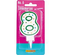DECOCINO Candele con numeri "8" - Candele per torta Happy Birthday, candele di Gerbut, decorazioni per torte di compleanno e torte di compleanno