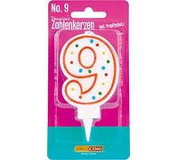 DECOCINO Candele con numeri "9" - Candele per torta Happy Birthday, candele di Gerbut, decorazioni per torte di compleanno e torte di compleanno