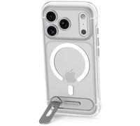 DECODED Cover con supporto per iPhone 18 Pro / 17 Pro, Bianco satinato | Compatibile con MagSafe, cavalletto girevole in alluminio, airbag anticaduta fino a 3 m, finitura antigraffio e anti-impronte