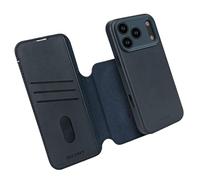 DECODED Custodia in pelle 2 in 1 per iPhone 17 Pro, portafoglio staccabile, in pelle ECCO di alta qualità, compatibile con Magsafe, protezione dalle cadute, antigraffio, pulsanti in metallo, blu