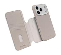 DECODED Custodia in pelle 2 in 1 per iPhone 17 Pro, portafoglio staccabile, in pelle ECCO di alta qualità, compatibile con Magsafe, protezione dalle cadute, antigraffio, pulsanti in metallo, beige