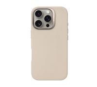 DECODED Custodia in pelle per iPhone 16 Pro, compatibile con MagSafe, vera pelle ECCO di alta qualità, cover protettiva integrale, bordi rialzati per proteggere lo schermo e la fotocamera, beige