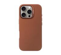 DECODED Custodia in pelle per iPhone 16 Pro, compatibile con MagSafe, vera pelle ECCO di alta qualità, custodia protettiva integrale, bordi rialzati per proteggere lo schermo e la fotocamera, marrone