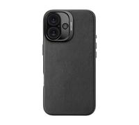 DECODED Custodia in pelle per iPhone 16, Realizzata in pelle ECCO Premium, Custodia compatibile con MagSafe, Protezione da cadute, Custodia resistente ai graffi, Pulsanti metallici, Nero