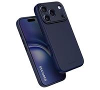 DECODED Custodia in Silicone per iPhone 17 Pro Max, Premium Soft-Touch, Rivestimento Antibatterico, Compatibile con MagSafe, Protezione da Cadute, Resistente ai Graffi, Bottoni in Metallo, Blu