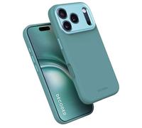 DECODED Custodia in Silicone per iPhone 17 Pro Max, Premium Soft-Touch, Rivestimento Antibatterico, Compatibile con MagSafe, Protezione da Cadute, Resistente ai Graffi, Bottoni in Metallo, Azzurro