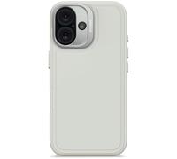 DECODED Custodia Stacks in Silicone per iPhone 16, Soft-Touch Premium, Rivestimento Antibatterico, Compatibile con MagSafe, Protezione contro le Cadute, Resistente ai Graffi, Grigio