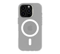 DECODED Custodia Trasparente per iPhone 16 Pro, Antigiallimento, Resistente ai Graffi, Materiale 100% Riciclato, Pulsanti Metallici, Anello Fotocamera e Compatibile con MagSafe
