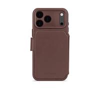 DECODED Custodia in pelle 2 in 1 per iPhone 17 Pro, portafoglio staccabile, in pelle ECCO di alta qualità, compatibile con Magsafe, protezione dalle cadute, antigraffio, pulsanti in metallo, marrone