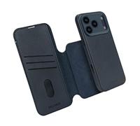 DECODED Custodia in pelle 2 in 1 per iPhone 17 Pro Max, portafoglio staccabile, in pelle premium ECCO, compatibile con MagSafe, protezione anti-urti, resistente ai graffi, bottoni metallici, blu