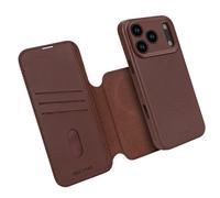 DECODED Custodia in pelle 2 in 1 per iPhone 17 Pro, portafoglio staccabile, in pelle ECCO di alta qualità, compatibile con Magsafe, protezione dalle cadute, antigraffio, pulsanti in metallo, marrone