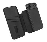 DECODED Custodia in pelle 2 in 1 per iPhone 17 Air, portafoglio rimovibile, pelle ECCO di alta qualità, adatta per Magsafe, protezione dalle cadute, antigraffio, pulsanti in metallo, nera