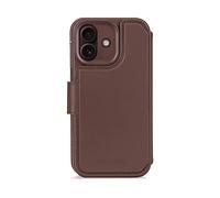 DECODED Custodia in pelle 2 in 1 per iPhone 17, a portafoglio staccabile, in pelle premium ECCO, compatibile con MagSafe, protezione anti-urti, resistente ai graffi, bottoni metallici, marrone