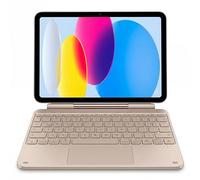 DECODED Tastiera magnetica con trackpad e retroilluminazione, custodia per tastiera Bluetooth, adatta per iPad da 11" (10a generazione, 2022), 11" (A16, 2025), ricaricabile tramite USB-C, beige