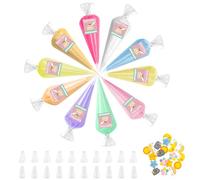 Decoden Cream Glue Kit, 10 Colori, 100 g di Colla Color Crema con 20 Beccucci e 20 Accessori in Resina, Custodia per Telefono Fai Da Te, Decorazione Artigianale, per Compleanno e Natale