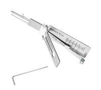 Decoder chiave principale 2 in 1 in acciaio inox, strumento professionale per grimaldelli con chiave per cilindro di serratura, decoder chiave master, 11,2 x 2,3 cm (S002 PRO)