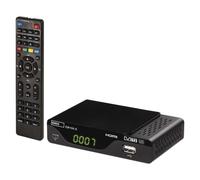 EMOS Decoder DVB-T2, recivitore digitale terrestre H.265 HEVC HD con connessione USB, HDMI, SCART e coassiale, telecomando e infrarossi, PVR, lettore multimediale e funzione EPG, Nero