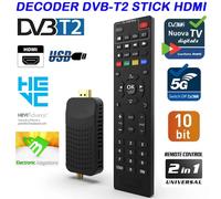 Decoder Digitale Terrestre Dvb-T2 HD HDMI Hevc H265 10 bit Mini Stick Ricevitore