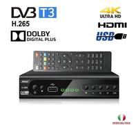 DECODER DIGITALE TERRESTRE DVB-T3 HD 4K USB HDMI LAN CON TELECOMANDO Q-DV800