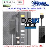 Decoder Digitale Terrestre Dvb-T2 HD HDMI Hevc H265 10 bit Mini Stick Ricevitore