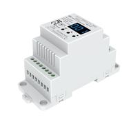 Decoder DMX512 a SPI Bianco per WS2811 WS2812 WS2815 SK6812, Controller RF 2.4GHz con Display Digitale, per Strisce LED Running Digitali IC RGB RGBW, 5-24V DC, Guida DIN