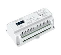 Decoder DMX512 RDM 12 Canali RGB a Tensione Costante, 12-24V DC, 5A per Canale, Totale 60A, PWM 500-32000Hz, Guida DIN, per Controllare 4 Strisce LED RGB Insieme