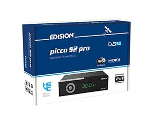 Decoder DVB-S2 HD EDISION PICCO S2 pro Ricevitore Digitale Satellitare DVB-S2 H.265 HEVC, Wi-Fi a bordo, Multistream, HDMI, SCART, SPDIF, USB, IR, lettore di schede, Telecomando Universale 2in1
