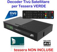 DECODER HD TIVUSAT SATELLITARE SENZA SCHEDA SMART CARD PER TESSERA TIVUSAT VERDE