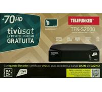 DECODER HD TIVÙSAT SATELLITARE SENZA SCHEDA TELEFUNKEN TFK-S2000