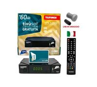 DECODER HD TIVÙSAT SCHEDA GIÀ ATTIVATA, ACTIVATED SATELLITARE LNB OMAGGIO