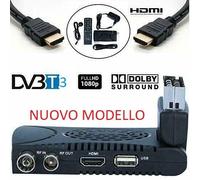 DECODER MINI DIGITALE TERRESTRE DVB-t3 SCART 180 USB HDMI HD 333 h265